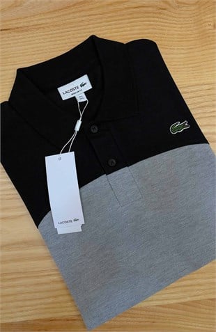 MEN1962 LCT REGULAR FİT GRİ SİYAH POLO T-SHIRT