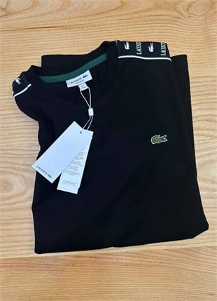 MEN2092 LCT OMUZLARI ŞERİT DETAYLI SİYAH T-SHIRT