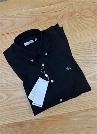 MEN2094 LCT REGULAR FİT SİYAH KETEN GÖMLEK