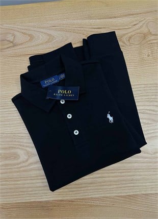 MEN2192 PRL YARIM DÜĞMELİ SİYAH PAMUKLU SWEAT