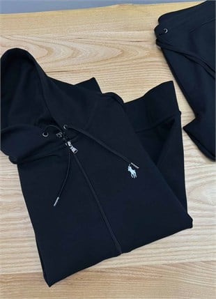 MEN2193 PRL PAMUKLU TAM FERMUARLI SİYAH HIRKA