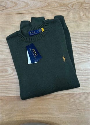 MEN2248 PRL BİSİKLET YAKA YEŞİL KAZAK