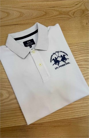 MEN2258 L.MRTN NAKIŞLI BEYAZ POLO T-SHIRT