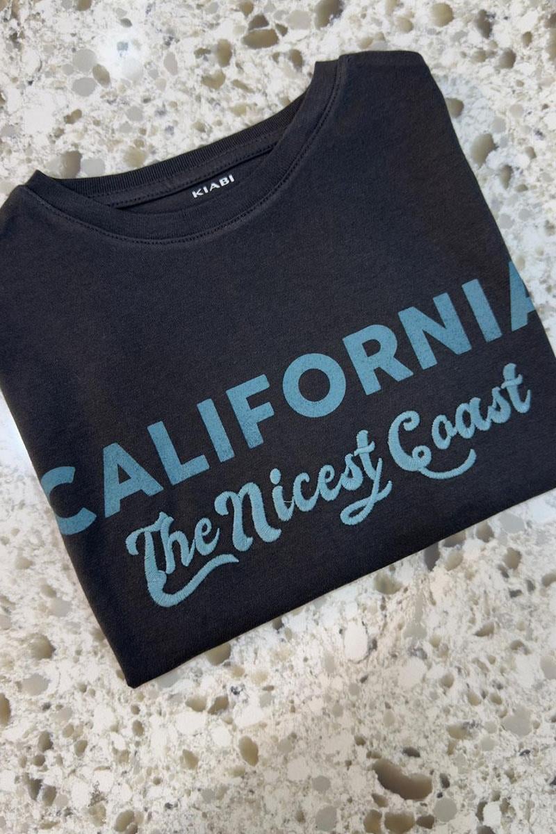 C1481 CALİFORNİA YAZILI ANDRASİT T-SHIRT