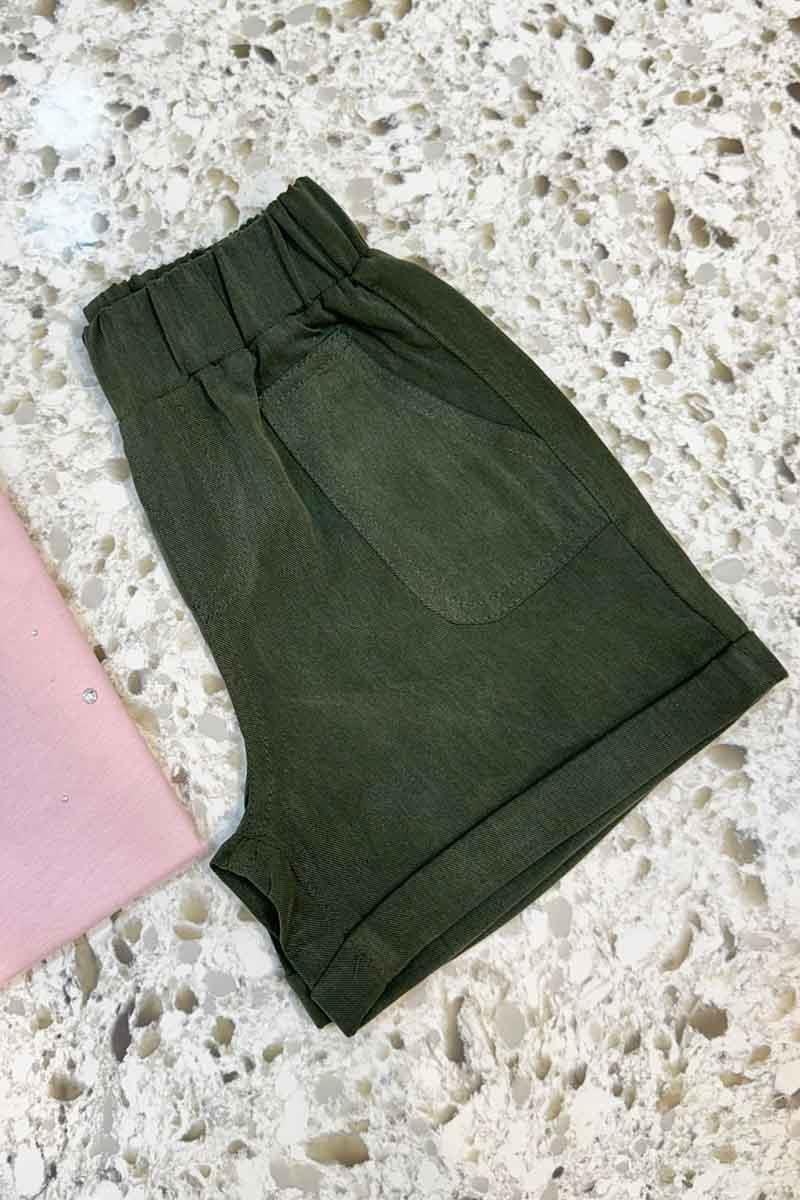 C1610 SCMP YEŞİL TENCEL ŞORT