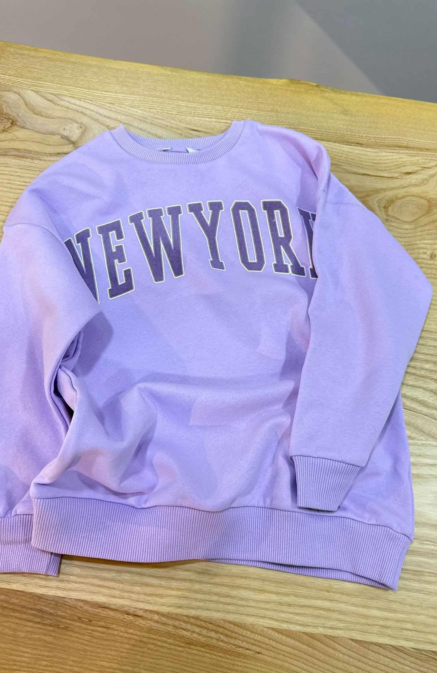 C1994 NEW YORK BASKILI LİLA ŞARDONLU SWEAT