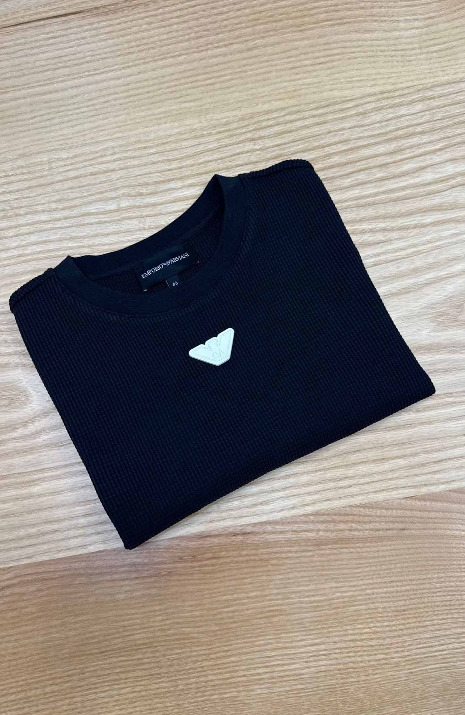 C2210 E.A LACİVERT GOFRE T-SHIRT