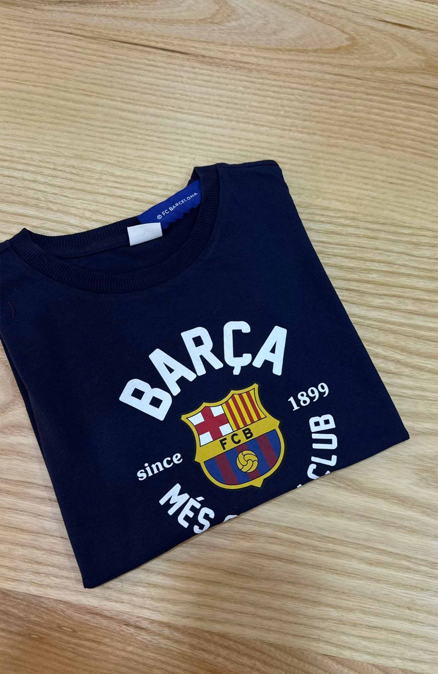 C2242 BARCELONA BASKILI LACİVERT T-SHIRT