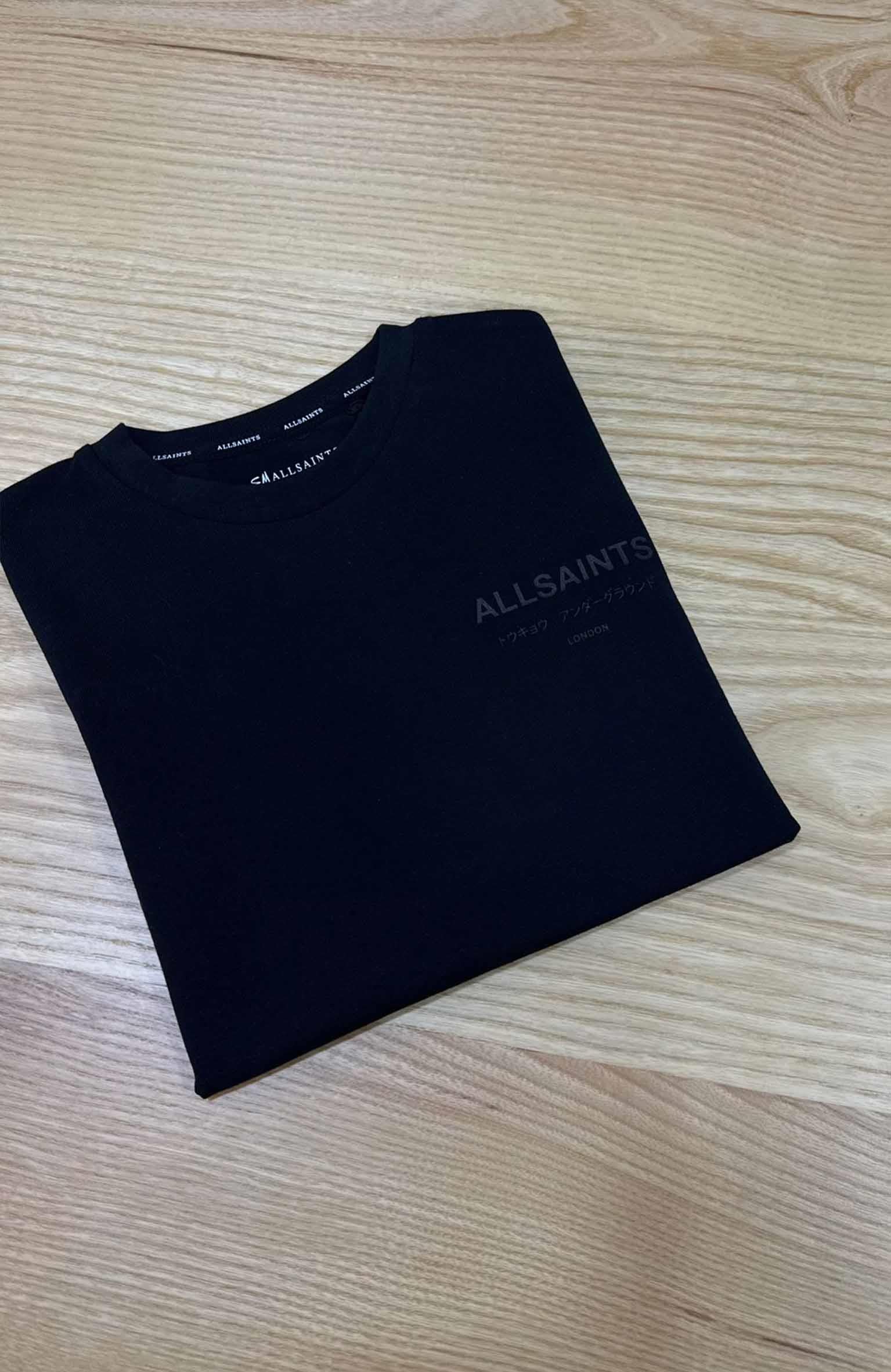 C2269 ALL S. SIRTI PAYET YAZI DETAYLI SİYAH T-SHIRT