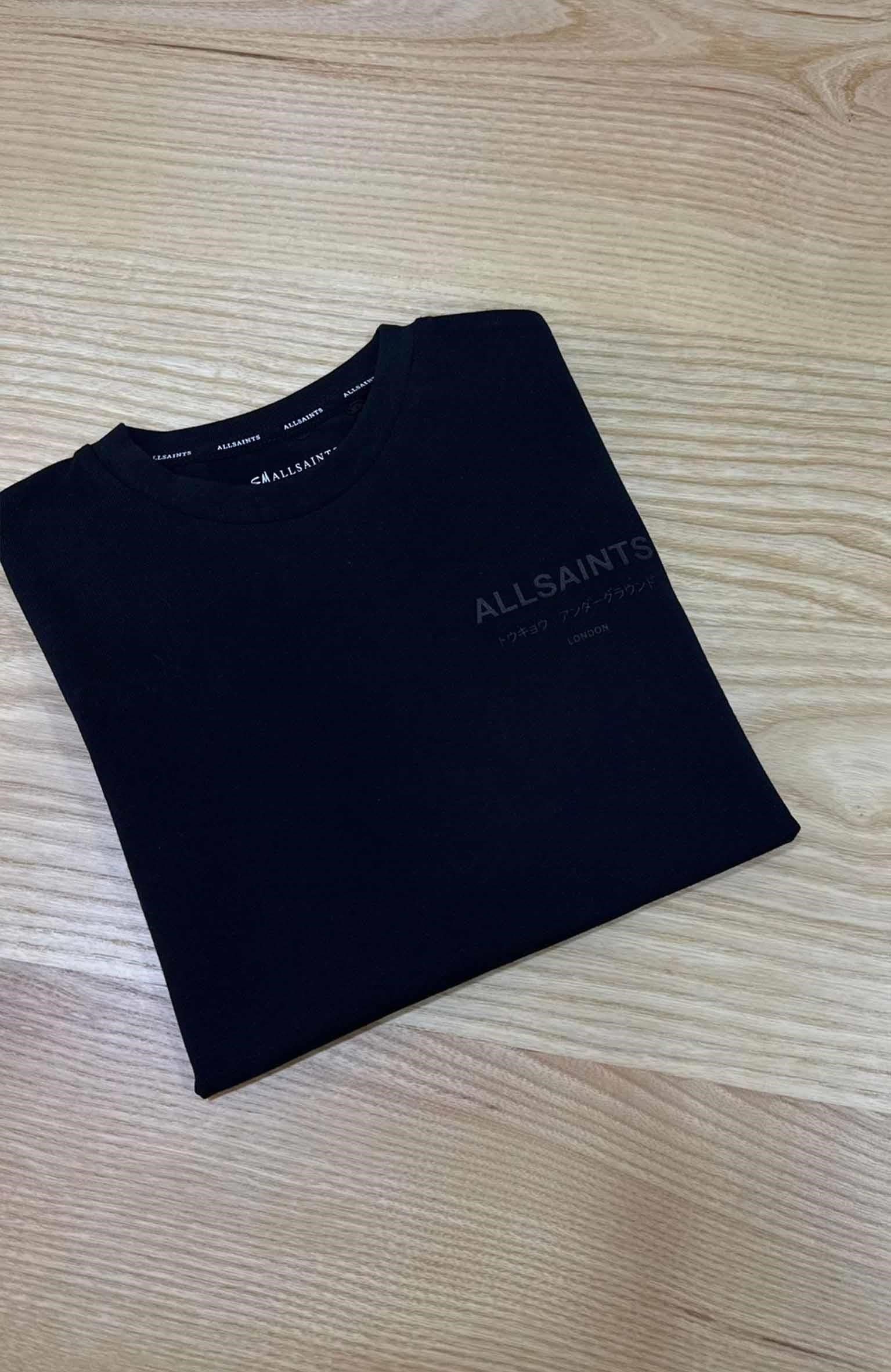 C2269 ALL S. SIRTI PAYET YAZI DETAYLI SİYAH T-SHIRT