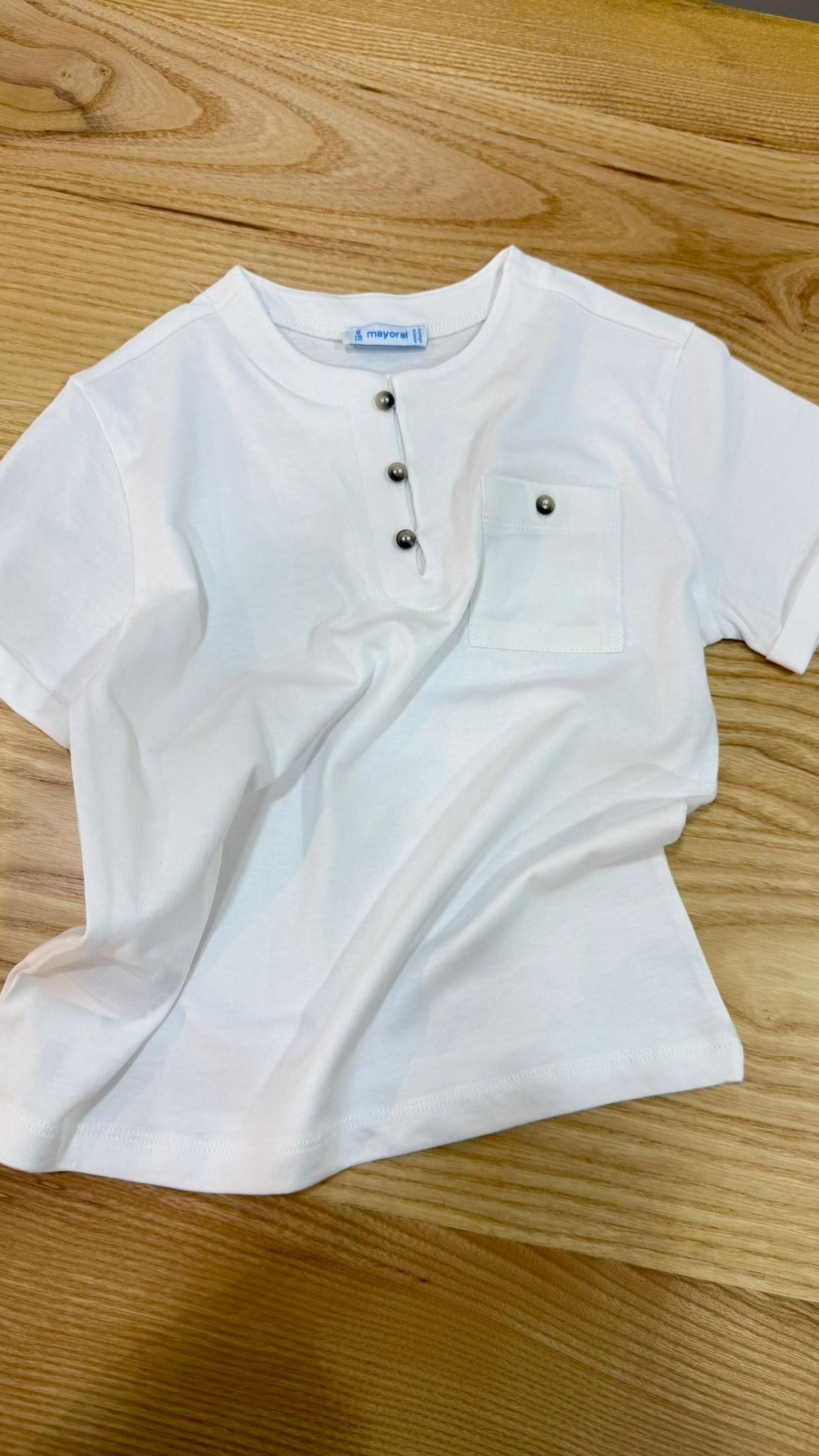 C2313 MYRL KEMİK DÜĞMELİ CEPLİ EKRU T-SHIRT