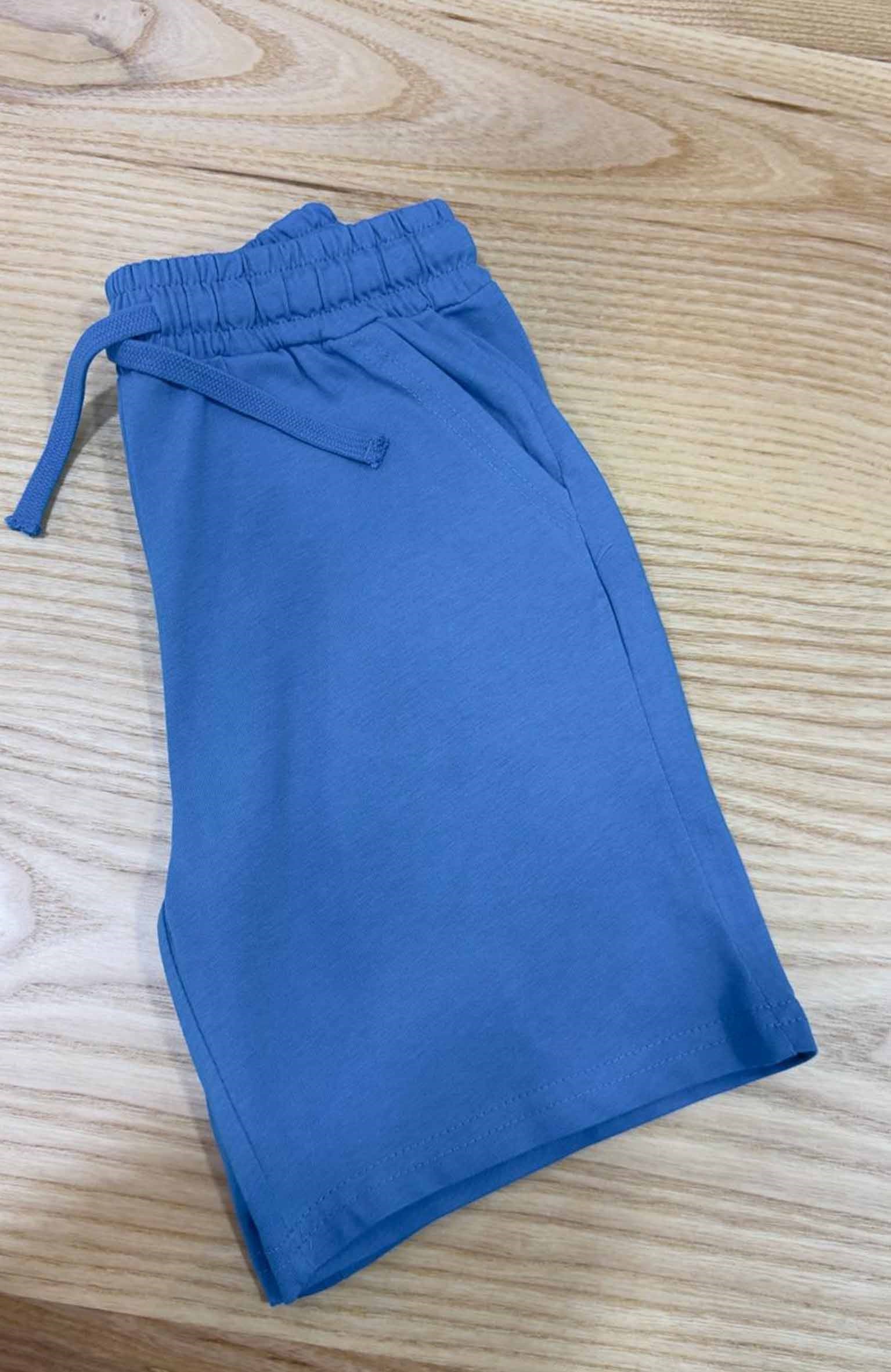 C2348 MAVİ PAMUKLU UNISEX ÇOCUK ŞORT
