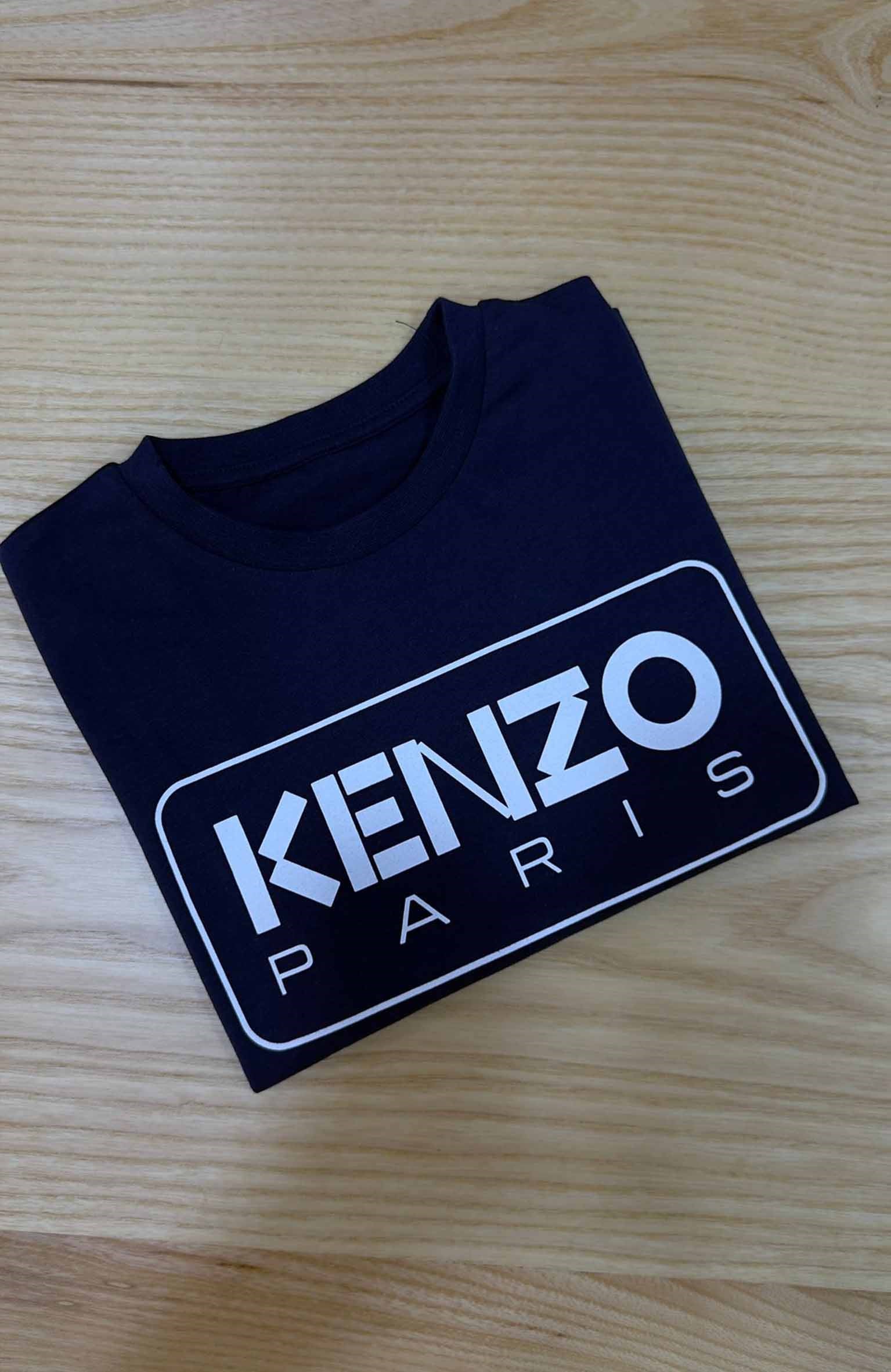 C2385 KNZ BASKILI LACİVERT T-SHIRT