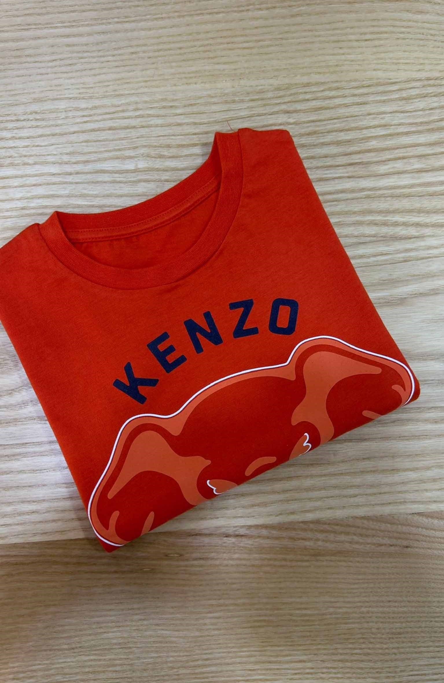C2397 KNZ FİL BASKILI KIRMIZI T-SHIRT 