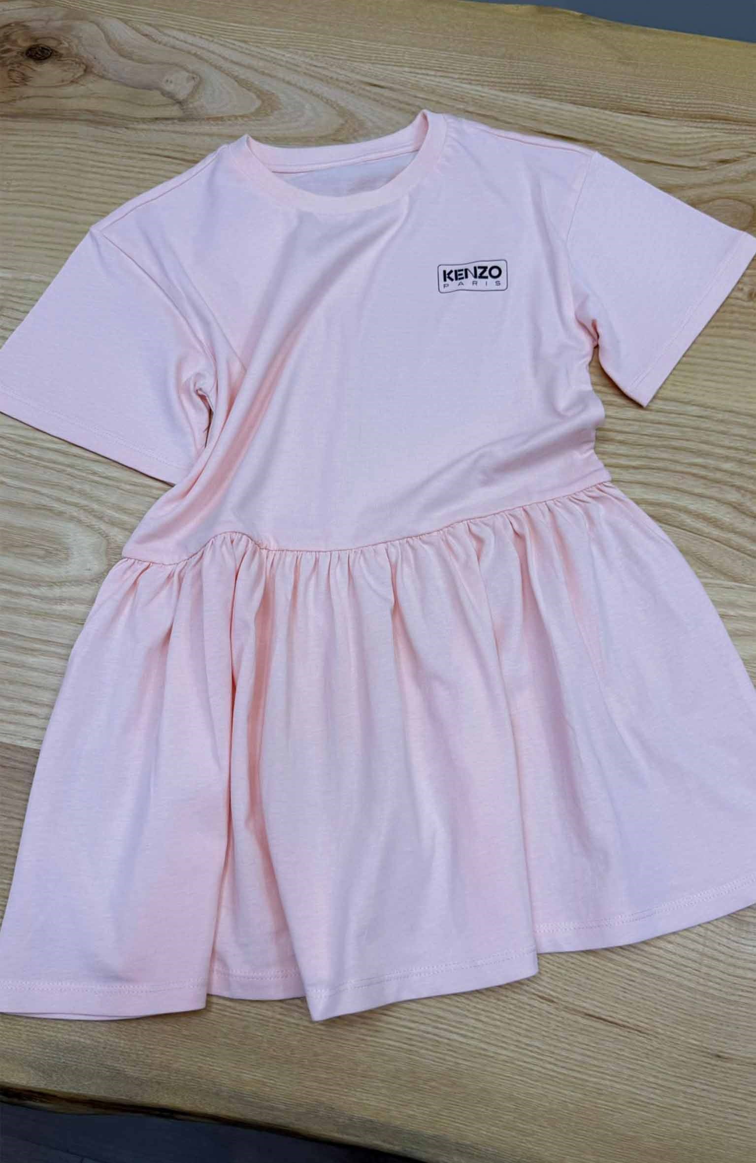 C2401 KNZ BASKILI PEMBE ELBİSE