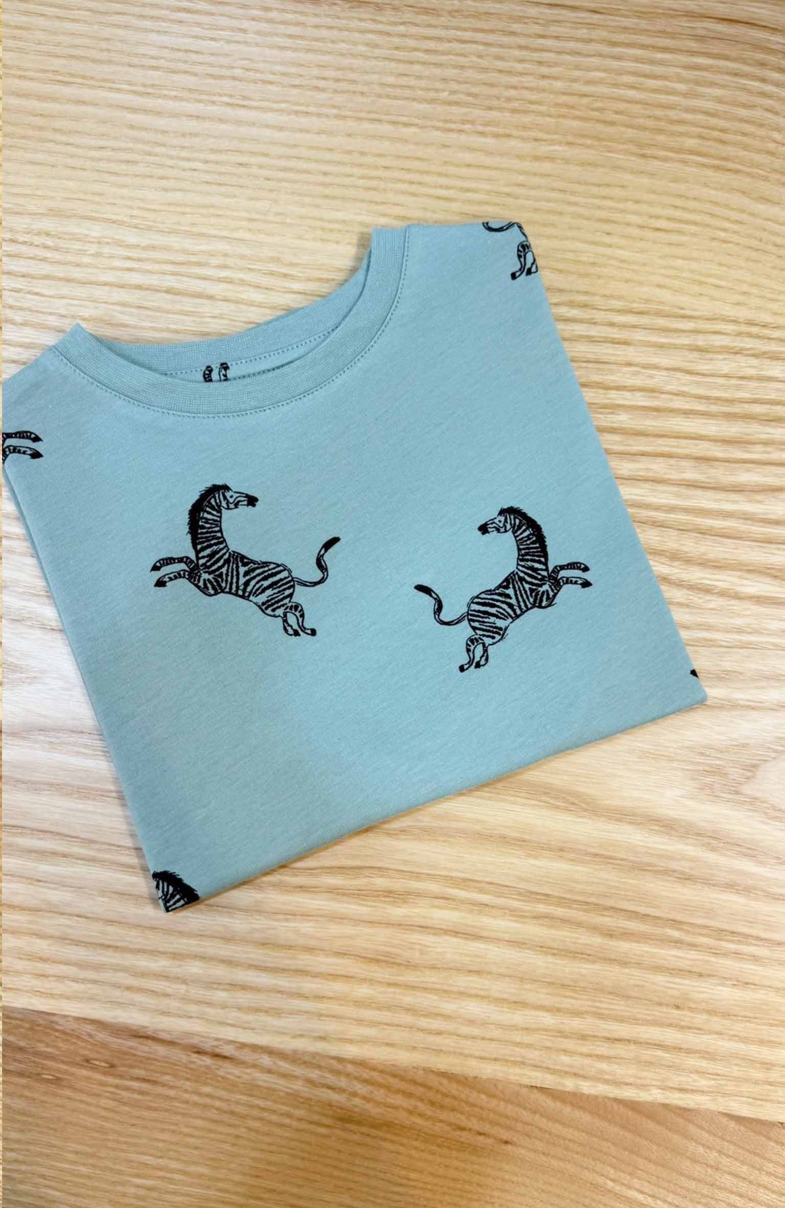 C2426 KI.ABI ZEBRA DESENLİ YEŞİL T-SHIRT