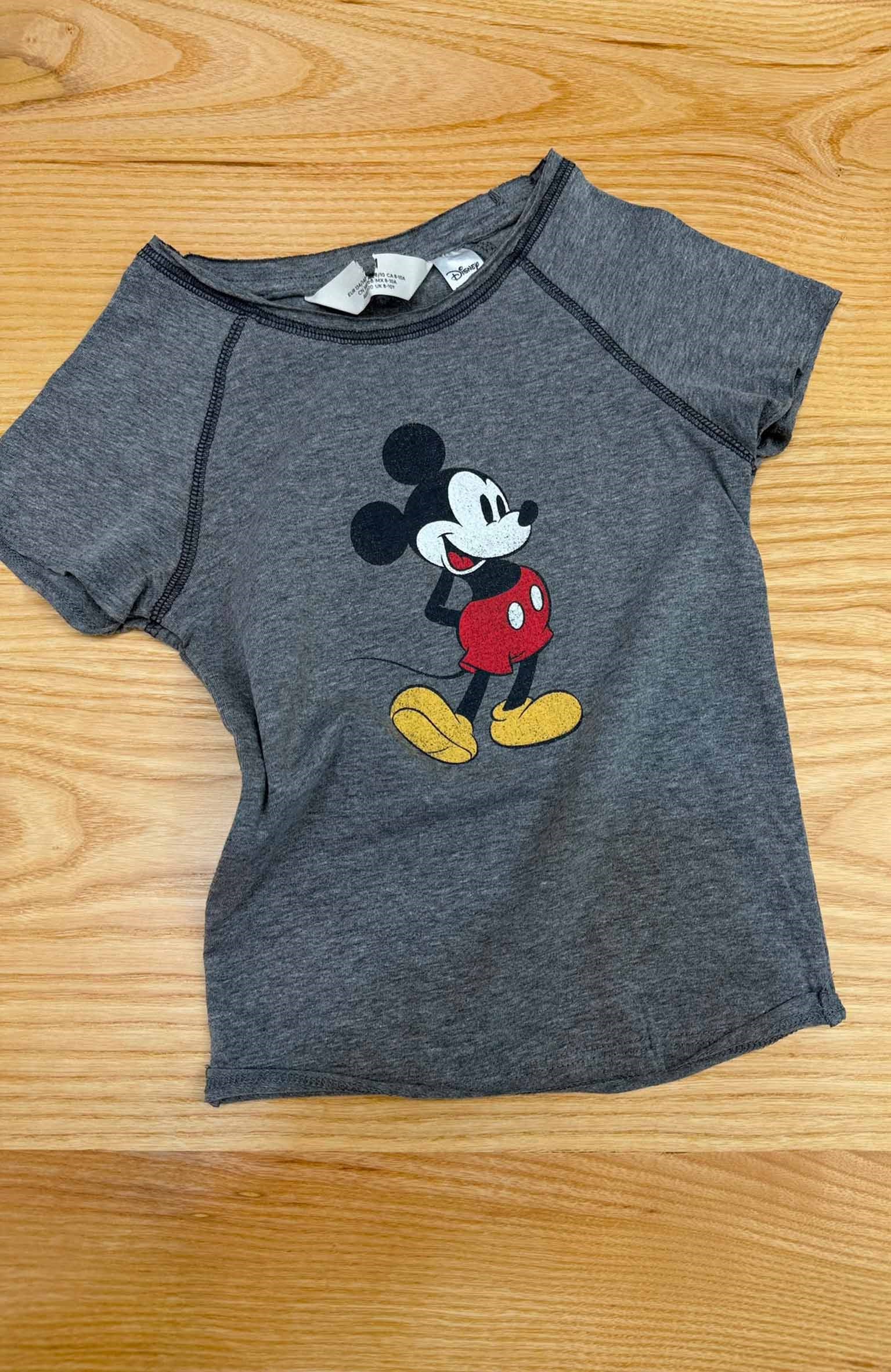 C2474 MICKEY BASKILI GRİ T-SHIRT