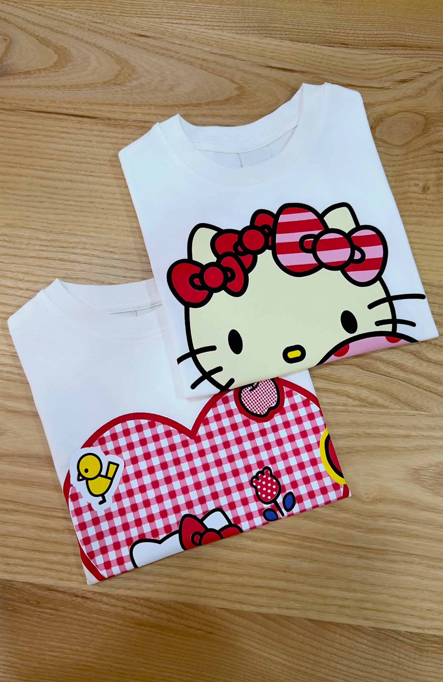 C2500 HELLO K. ÖN/ARKA BASKILI BEYAZ T-SHIRT