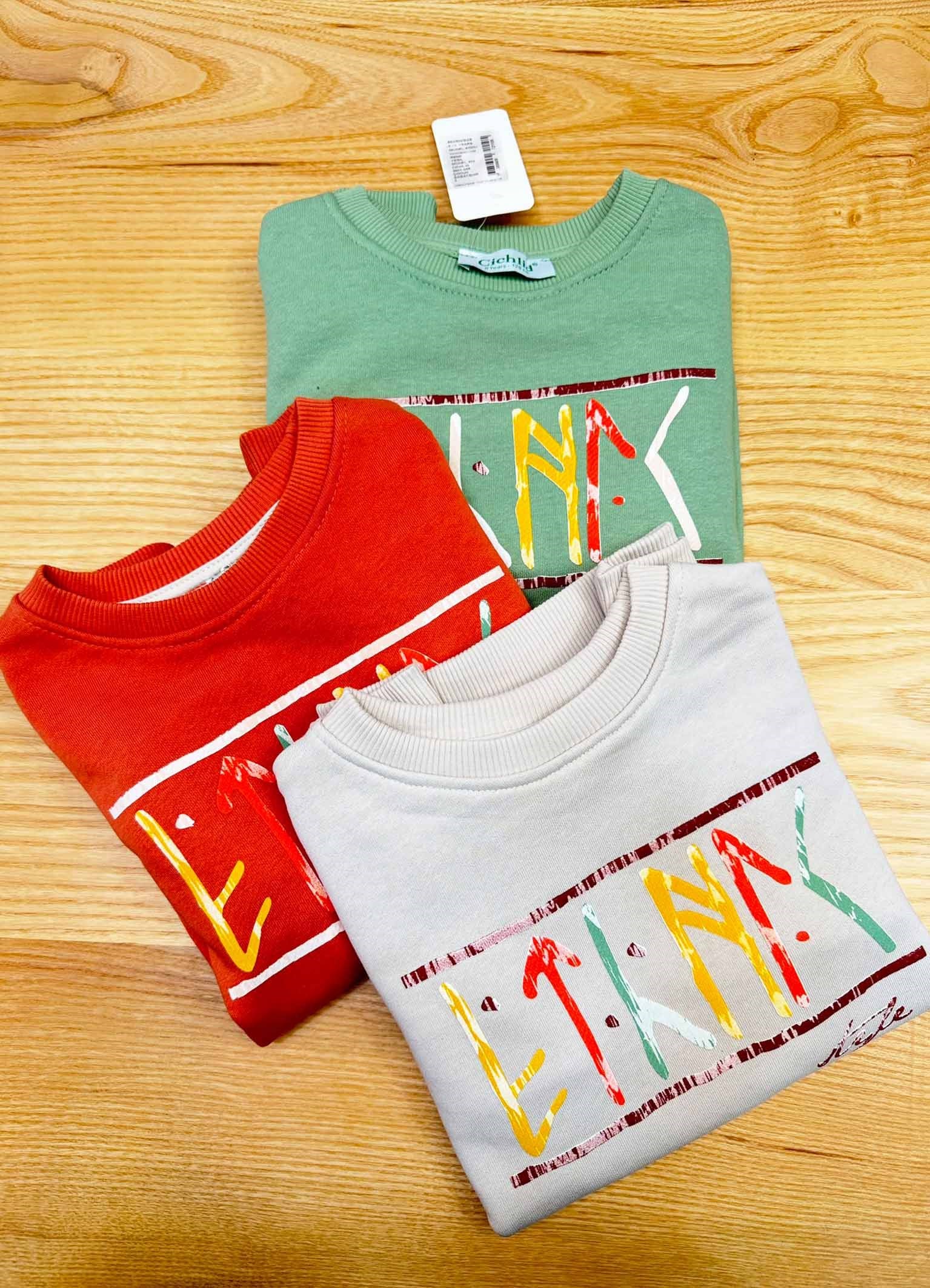 C2532 BİSİKLET YAKA BASKILI SWEAT