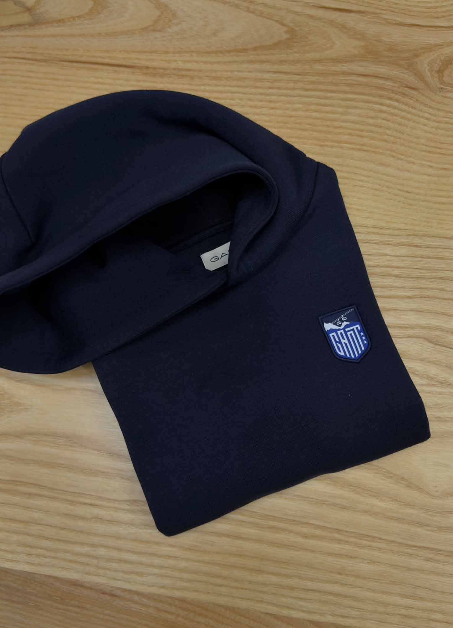 C2561 KAPÜŞONLU BASKILI LACİVERT SWEAT