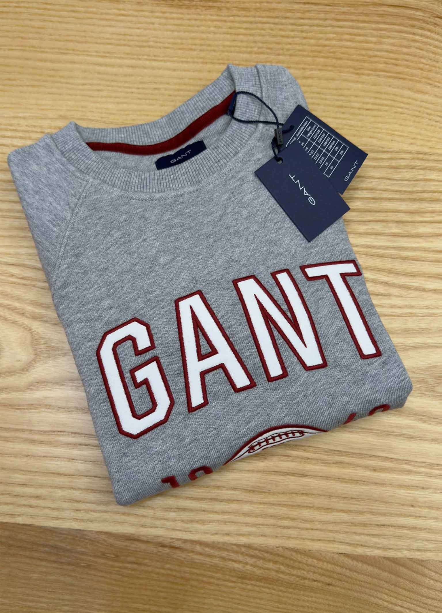 C2574 BİSİKLET YAKA KIRMIZI NAKIŞLI GRİ SWEAT 