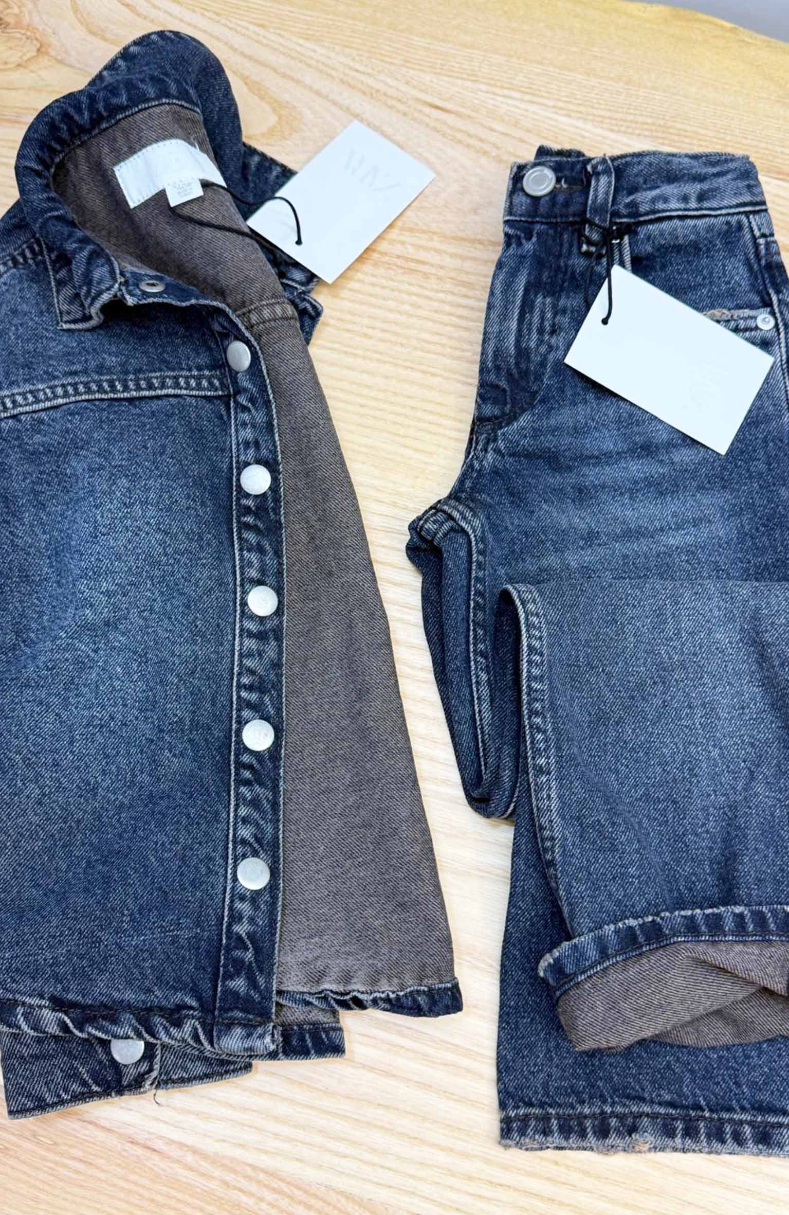 C2810 ZR TAŞLAMALI UNISEX ÇOCUK DENİM TAKIM