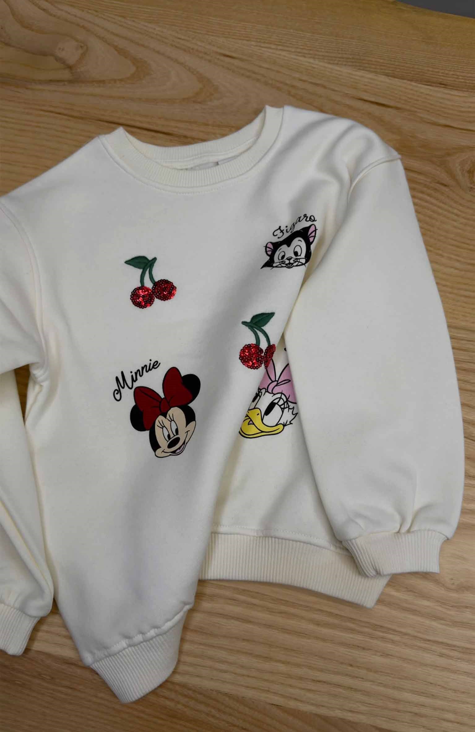 C2823 DİSNEY BASKILI KREM SWEAT