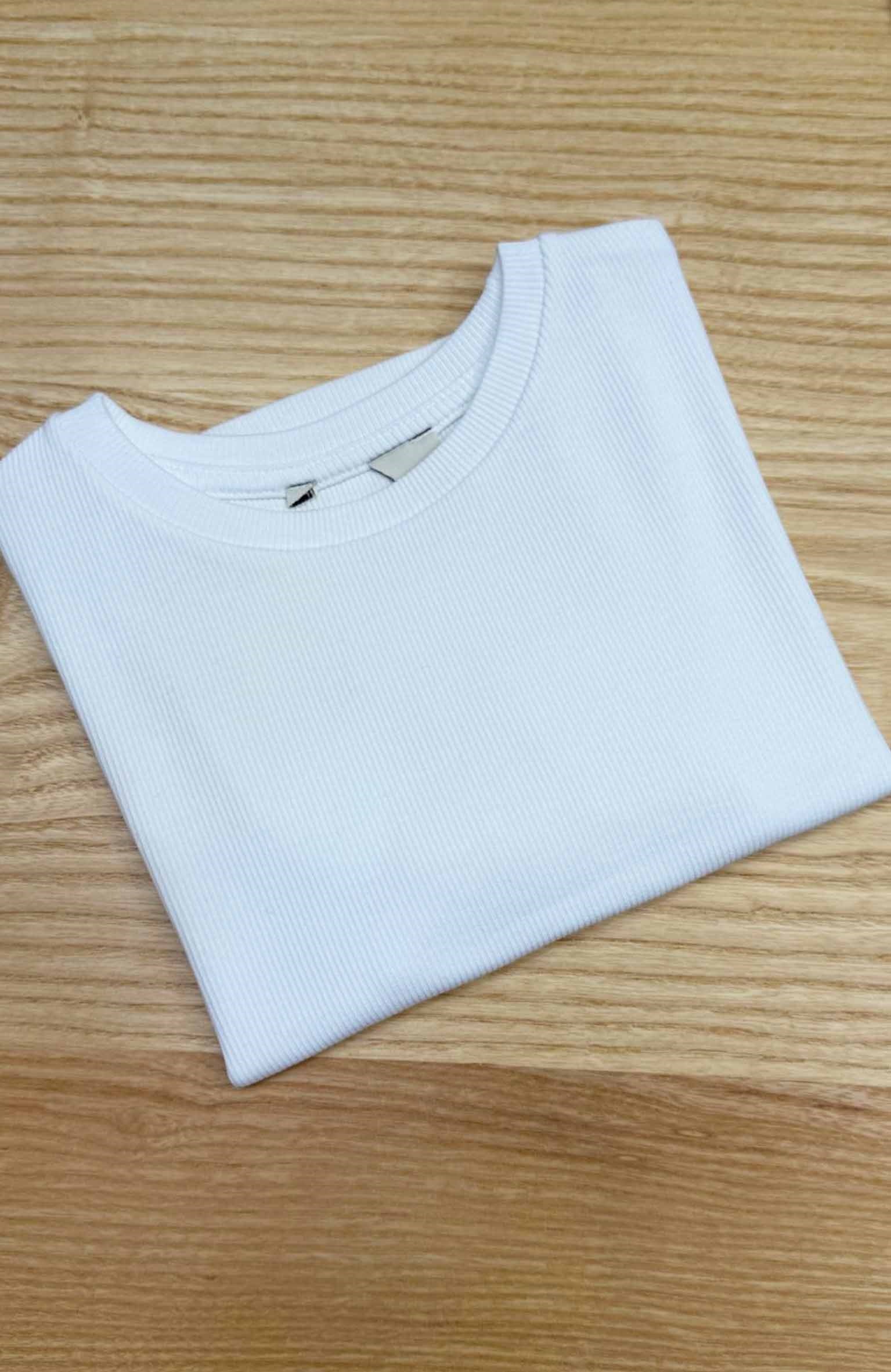 C2833 KISA KOL FİTİLLİ BEYAZ CROP