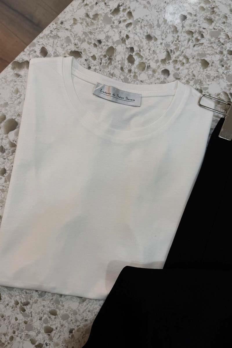 K2038 LSS EKRU PAMUKLU T-SHIRT