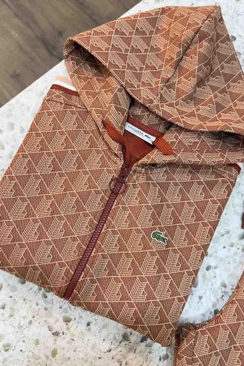 K2823 ÖZEL SERİ KAPÜŞONLU FERMUARLI KİREMİT SWEAT