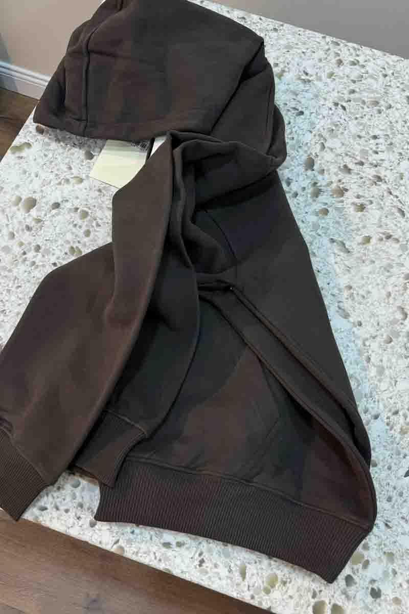 K2881 YIKAMALI KAHVERENGİ KAPÜŞONLU SWEATSHIRT