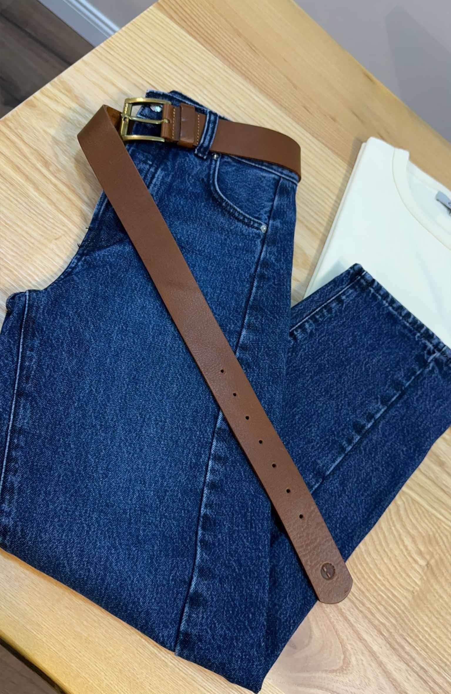 K3100 MDWELL BARREL LACİVERT YANDAN DİKİŞ DETAYLI JEAN