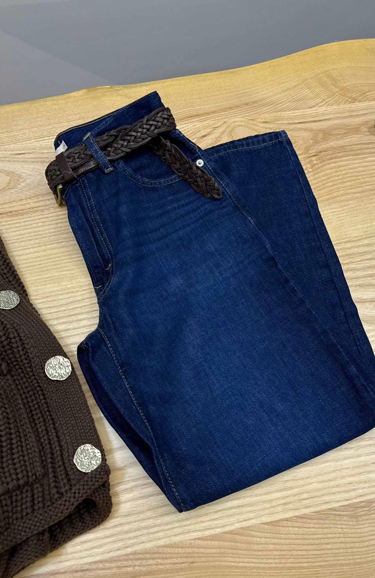 K3315 BAGGY DAD LACİVERT PANTOLON