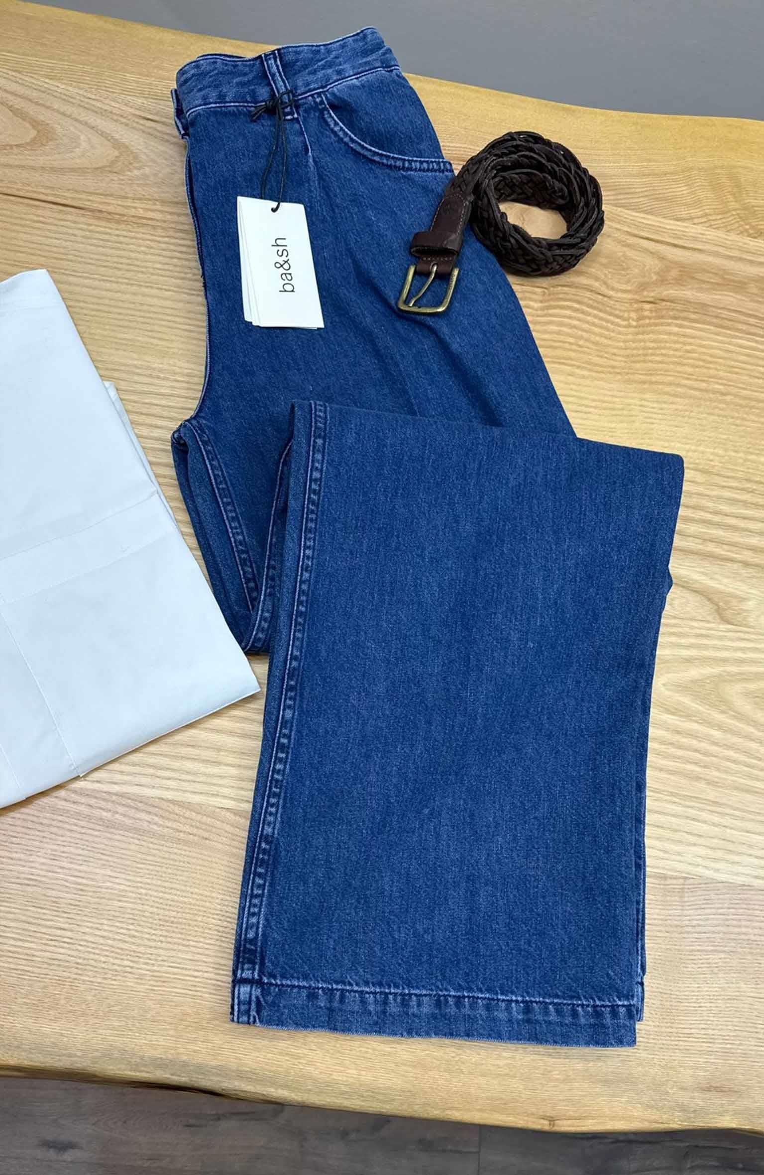 K3380 B&S ÖNDEN PİLELİ MAVİ DENİM PANTOLON