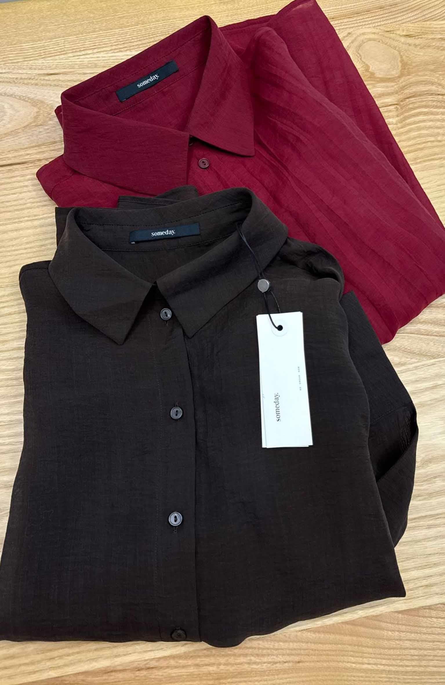 K3385 GENİŞ MANŞET DETAYLI İNCE GÖMLEK