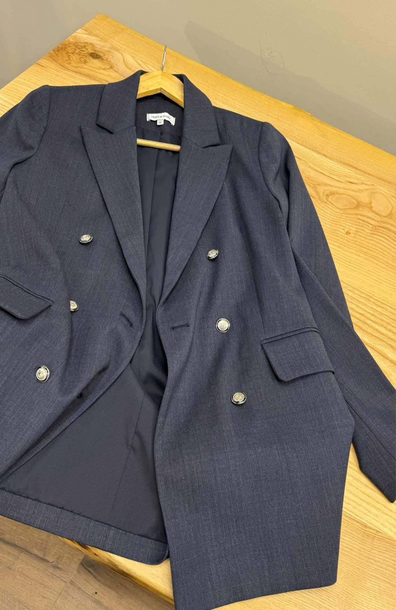 K3448 LACİVERT YÜNLÜ BLAZER CEKET