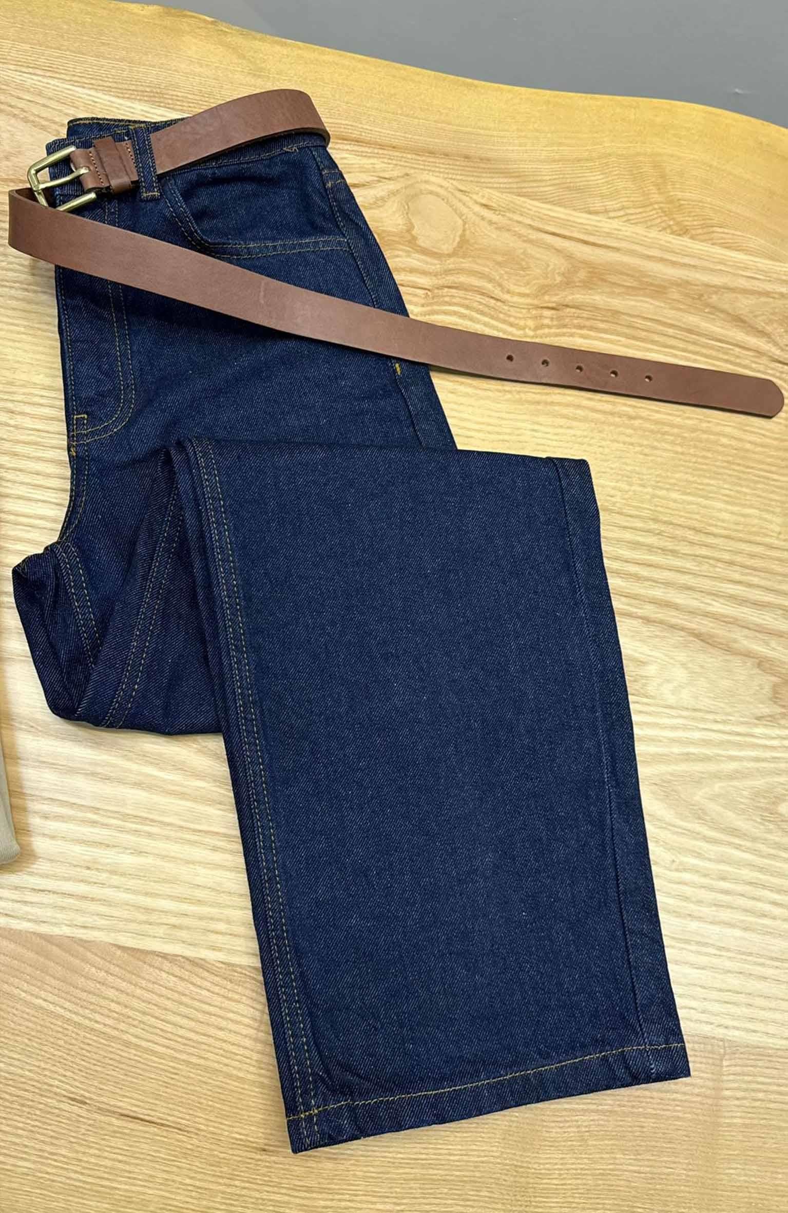 K3480 MNPRX KONTRAST DİKİŞLİ KOYU LACİVERT JEAN