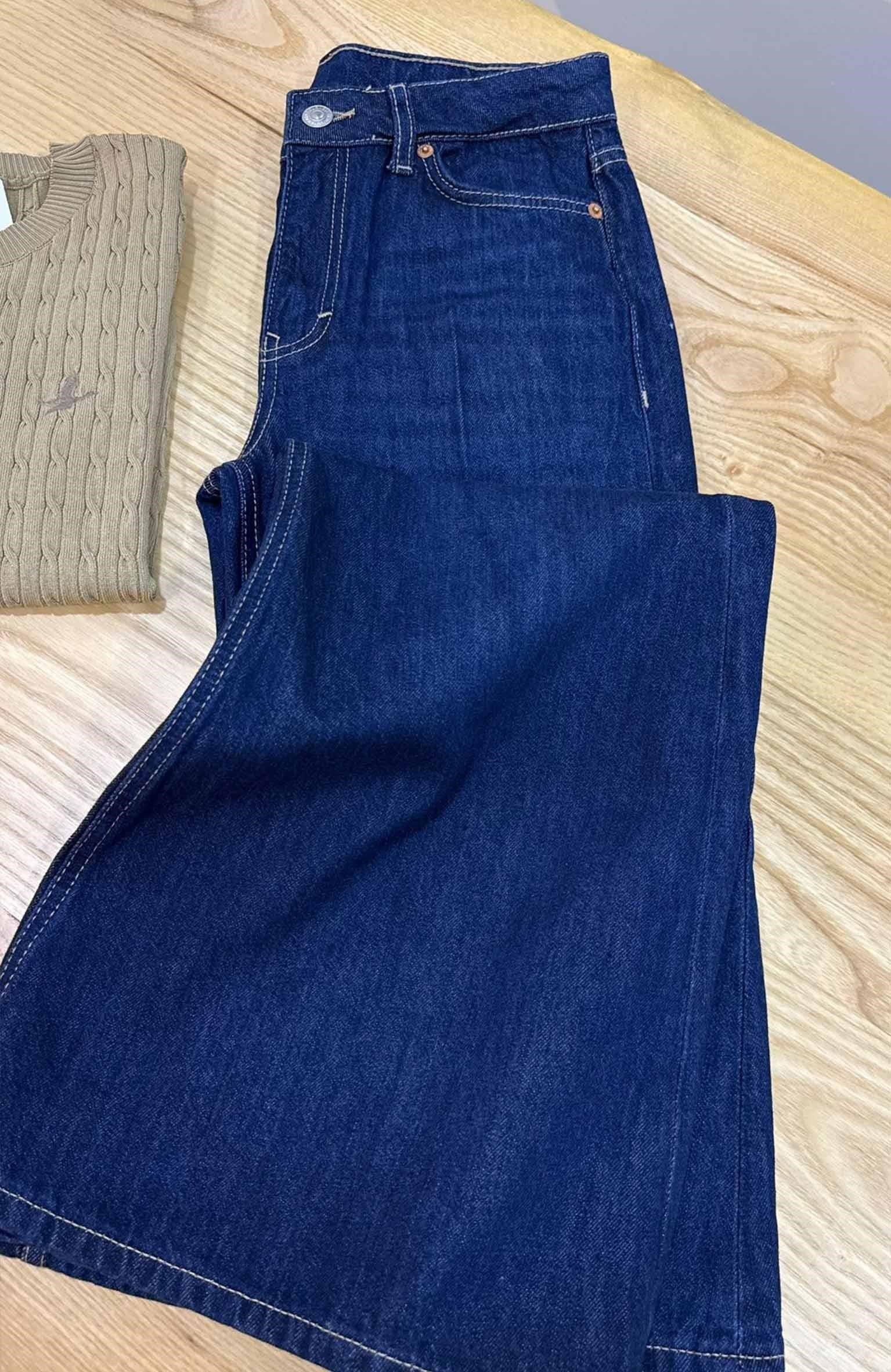K3682 M.S PETİT GENİŞ PAÇA LACİVERT JEAN