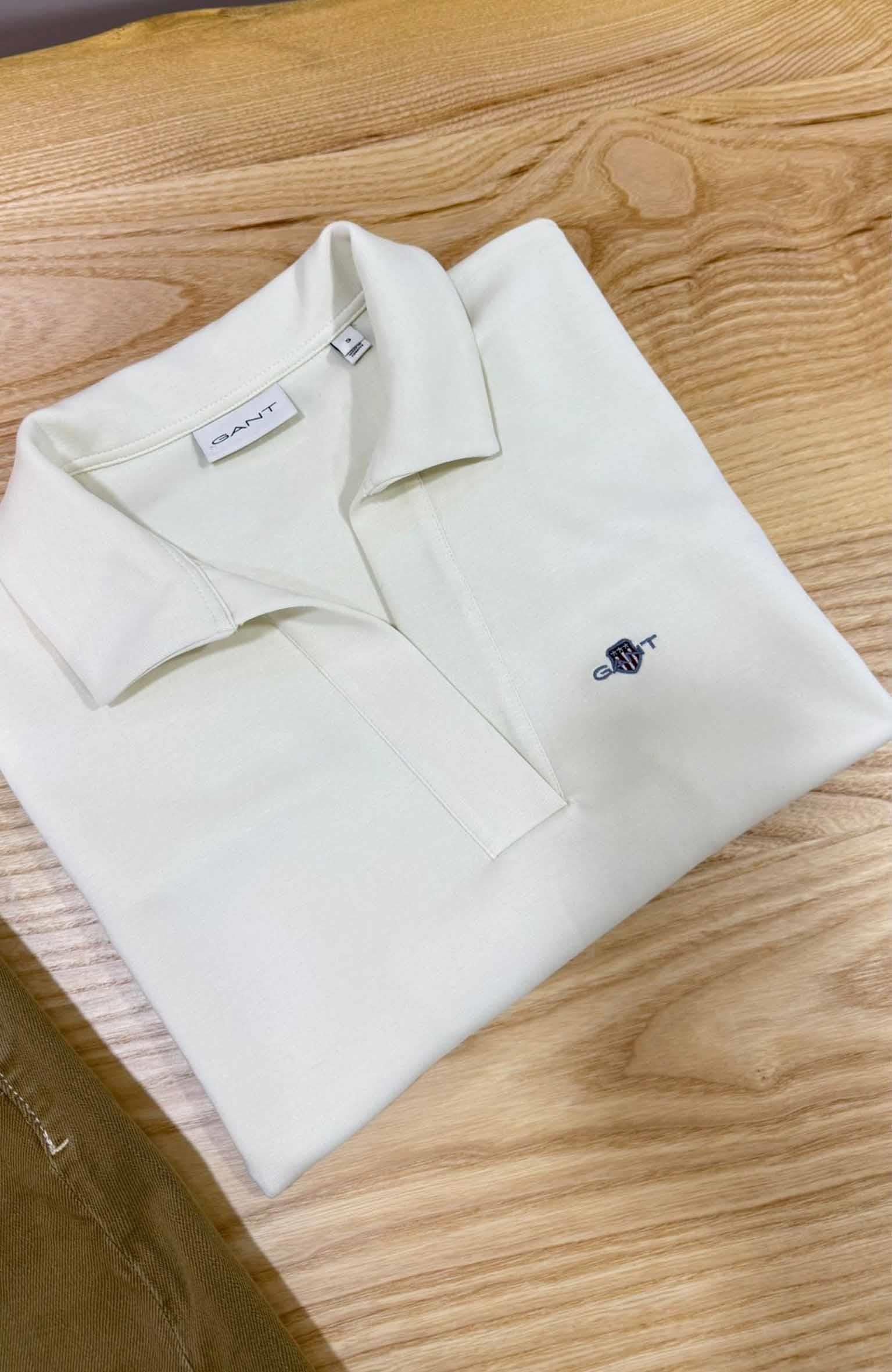 K3778 GNT V POLO YAKA MODAL EKRU T-SHIRT