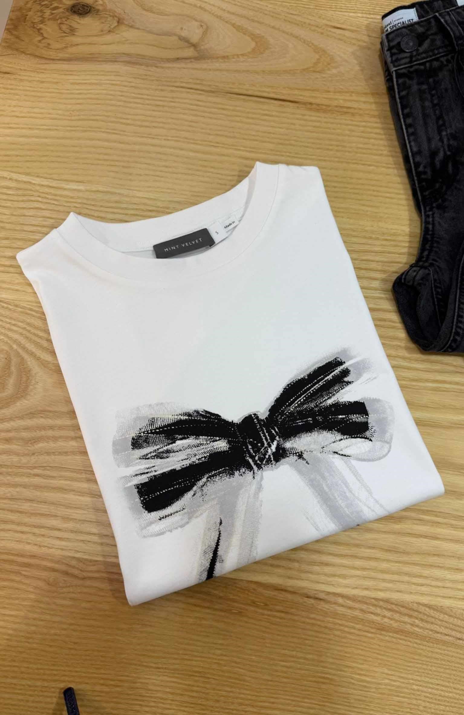 K3792 MİNT V. BASKILI BEYAZ T-SHIRT