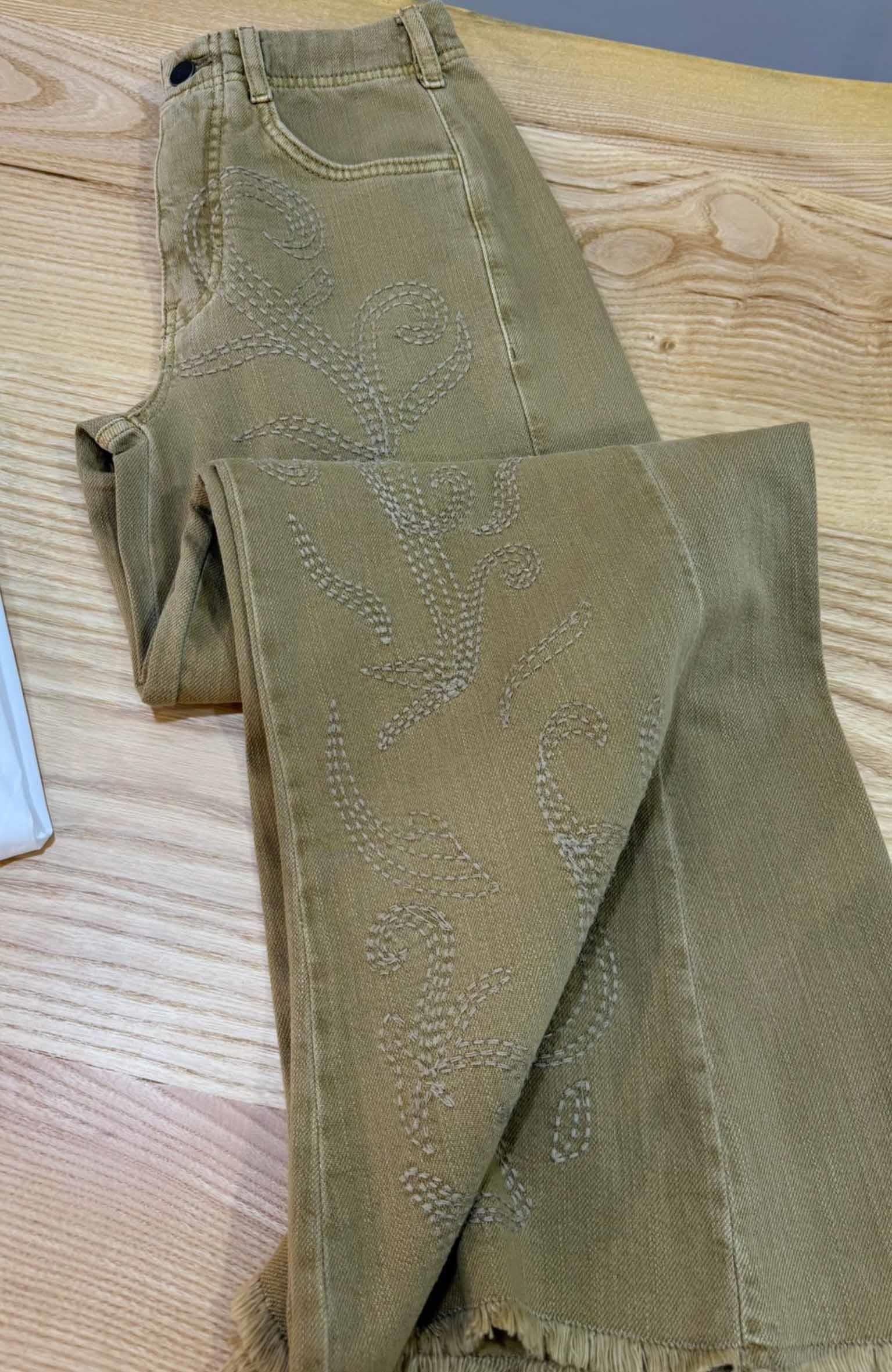 K3805 PLCRO DİKİŞ DESENLİ SÜTLÜ KAHVE PANTOLON