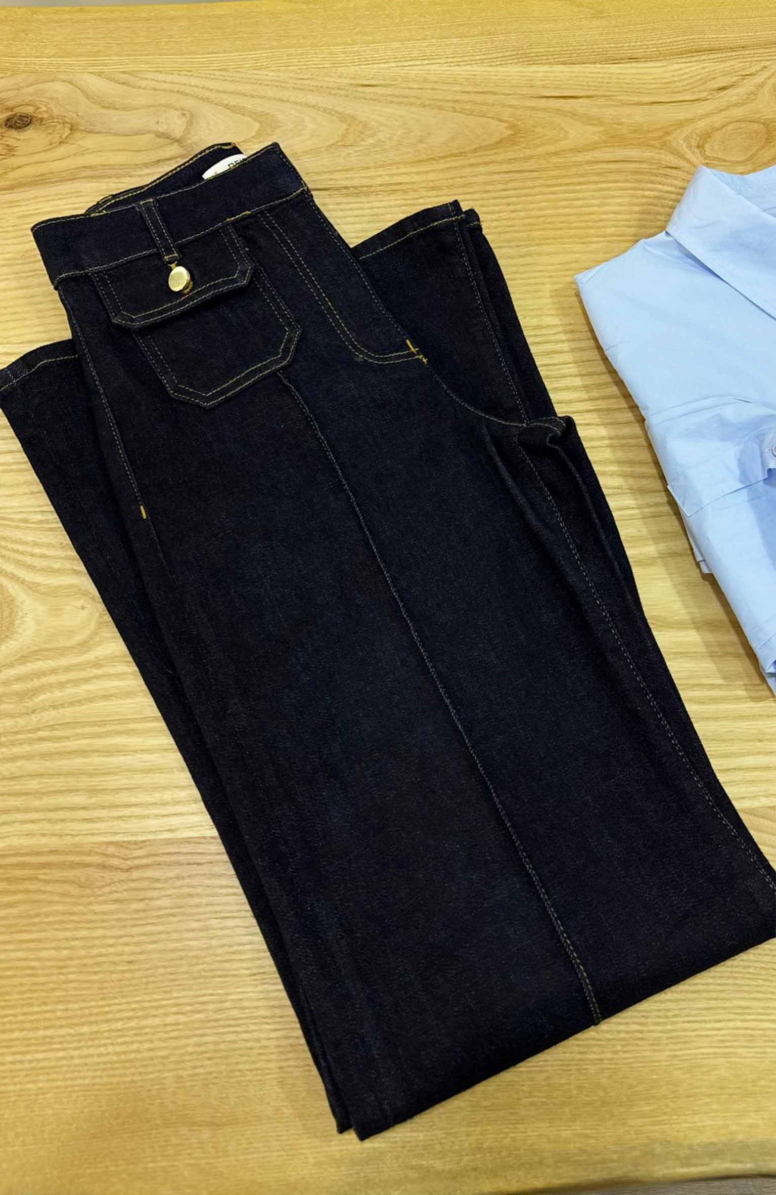 K3813 RE.IS LİKRALI ÖNDEN CEPLİ KOYU LACİVERT JEAN