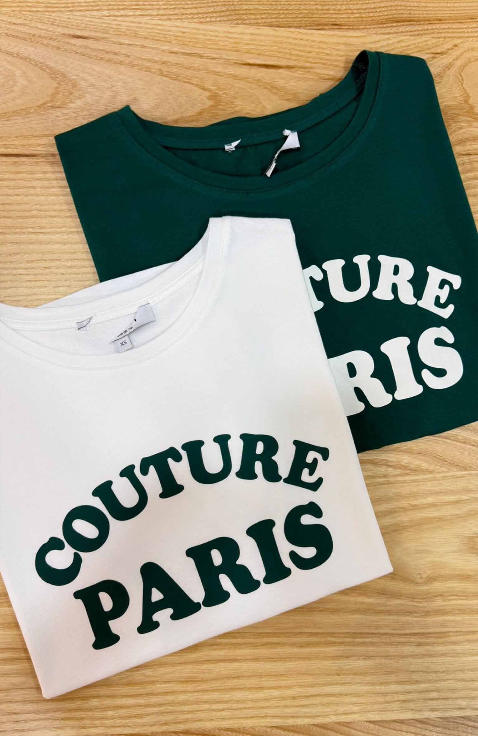 K3876 COUTRE PARİS BASKILI T-SHIRT