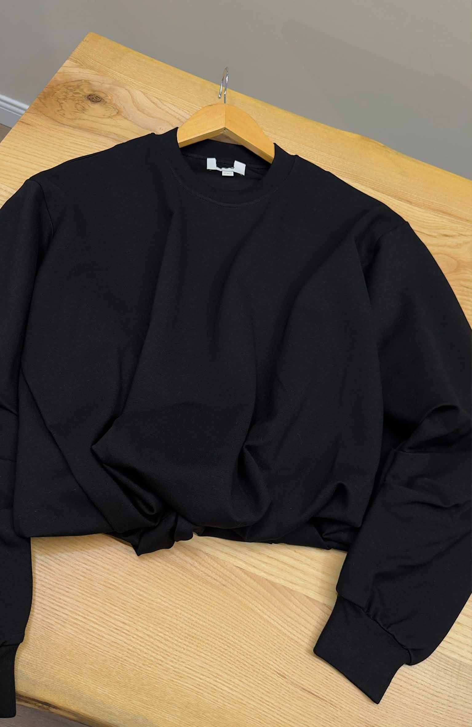 K3903 C.OS SİYAH VİSKOS SWEAT