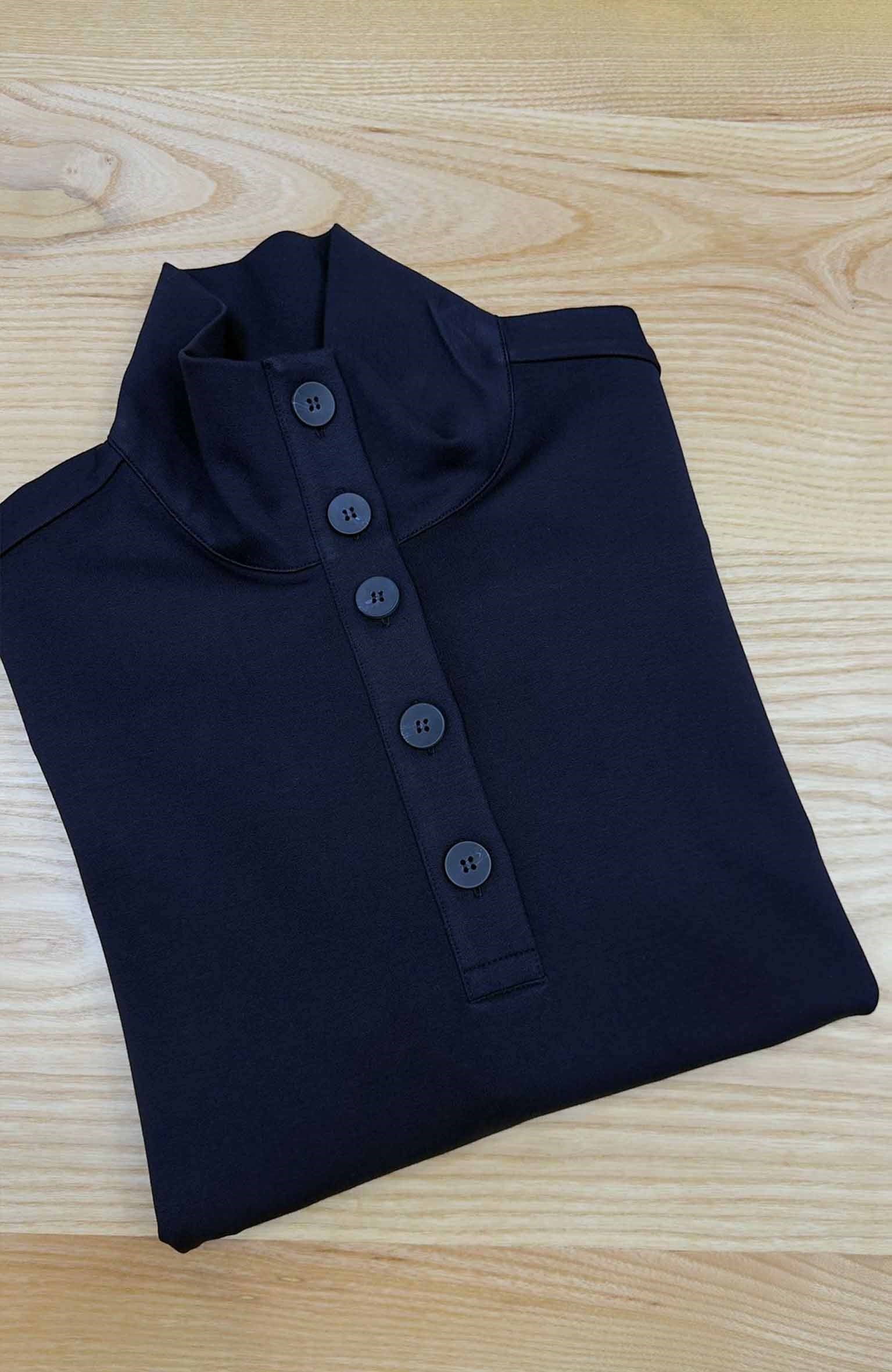 K3905 C.OS YARIM DÜĞMELİ DİK YAKA LACİVERT SWEAT