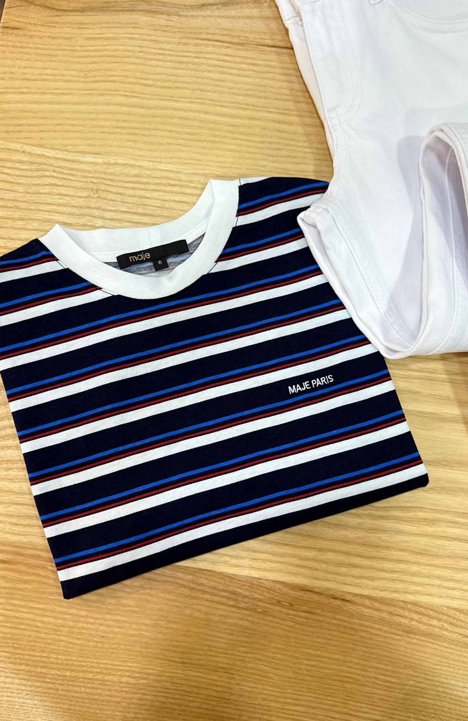 K4053 MA.JE NAKIŞLI ÇİZGİLİ T-SHIRT