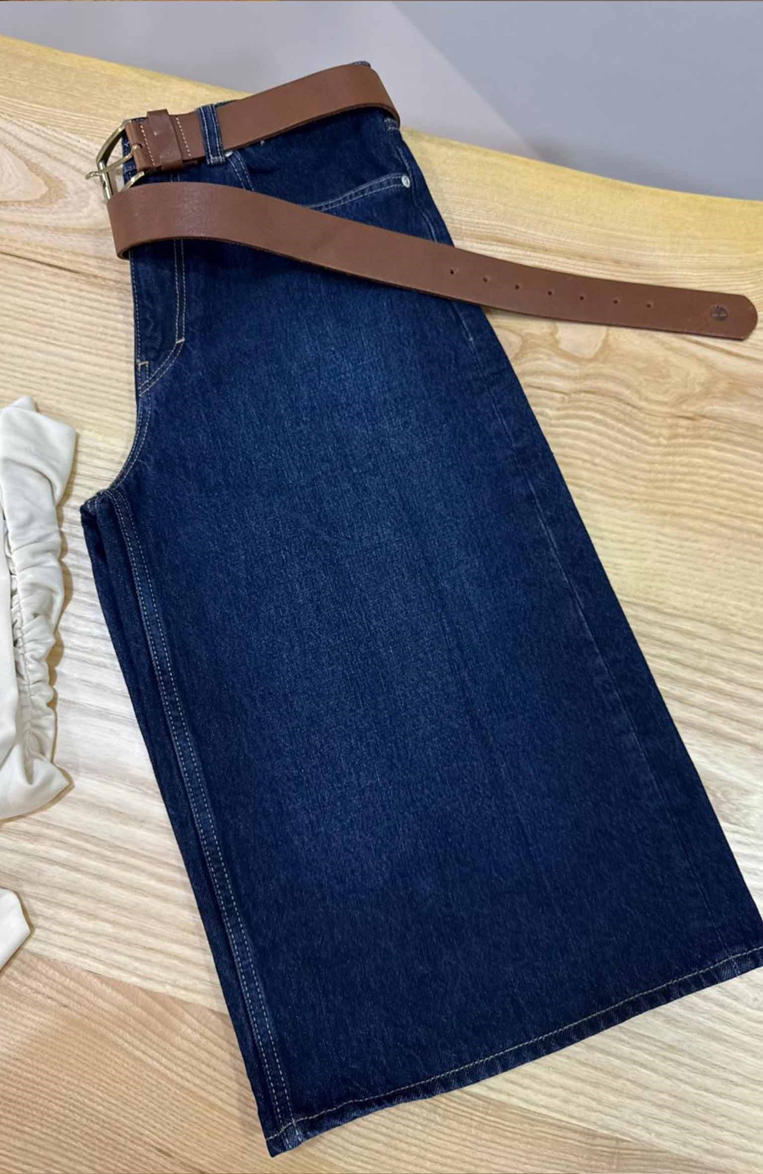 K4086 KOYU LACİVERT BERMUDA DENİM ŞORT
