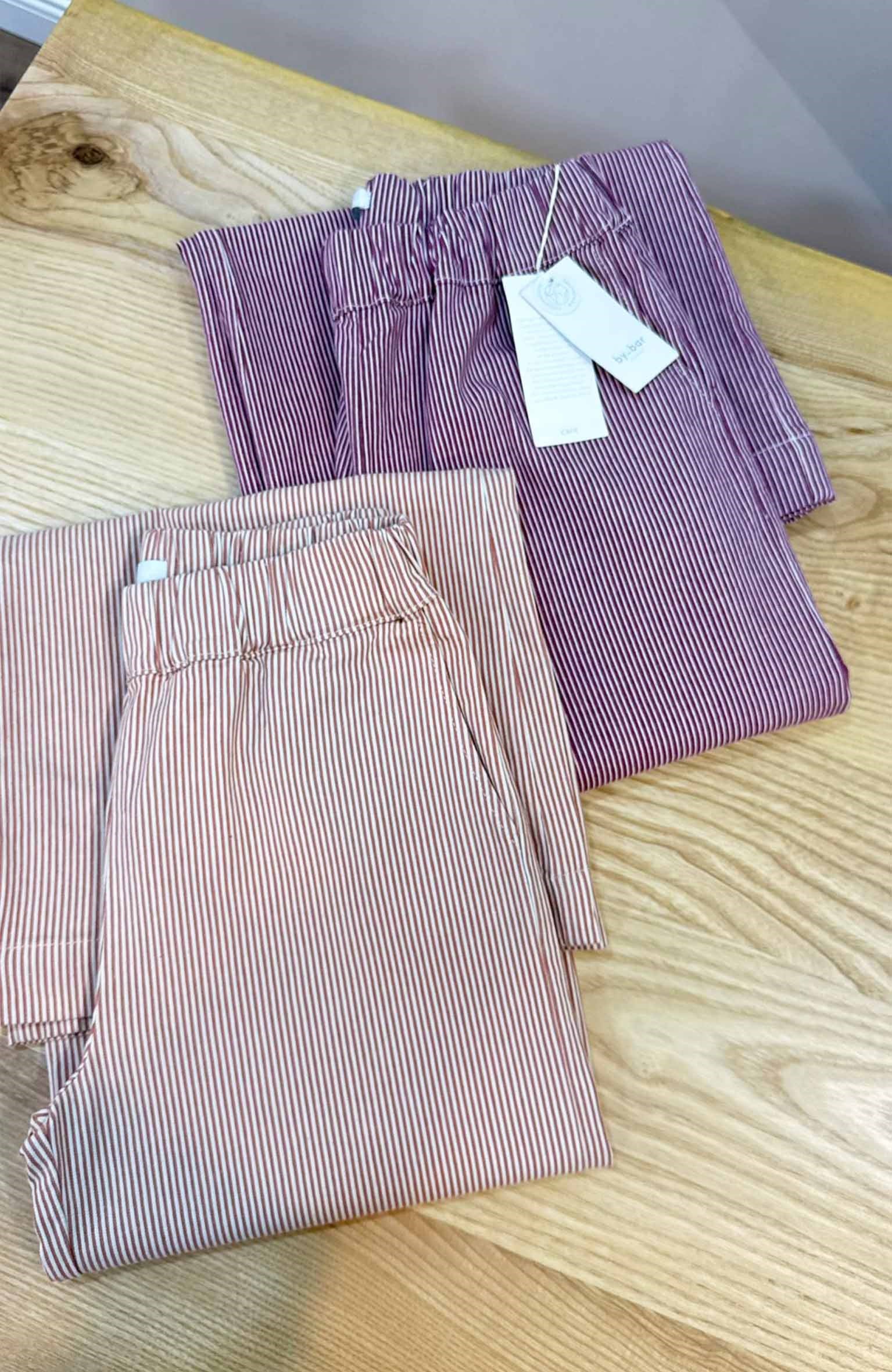 K4137 BYBR ÇİZGİLİ BELDEN LASTİKLİ İNCE DENİM PANTOLON