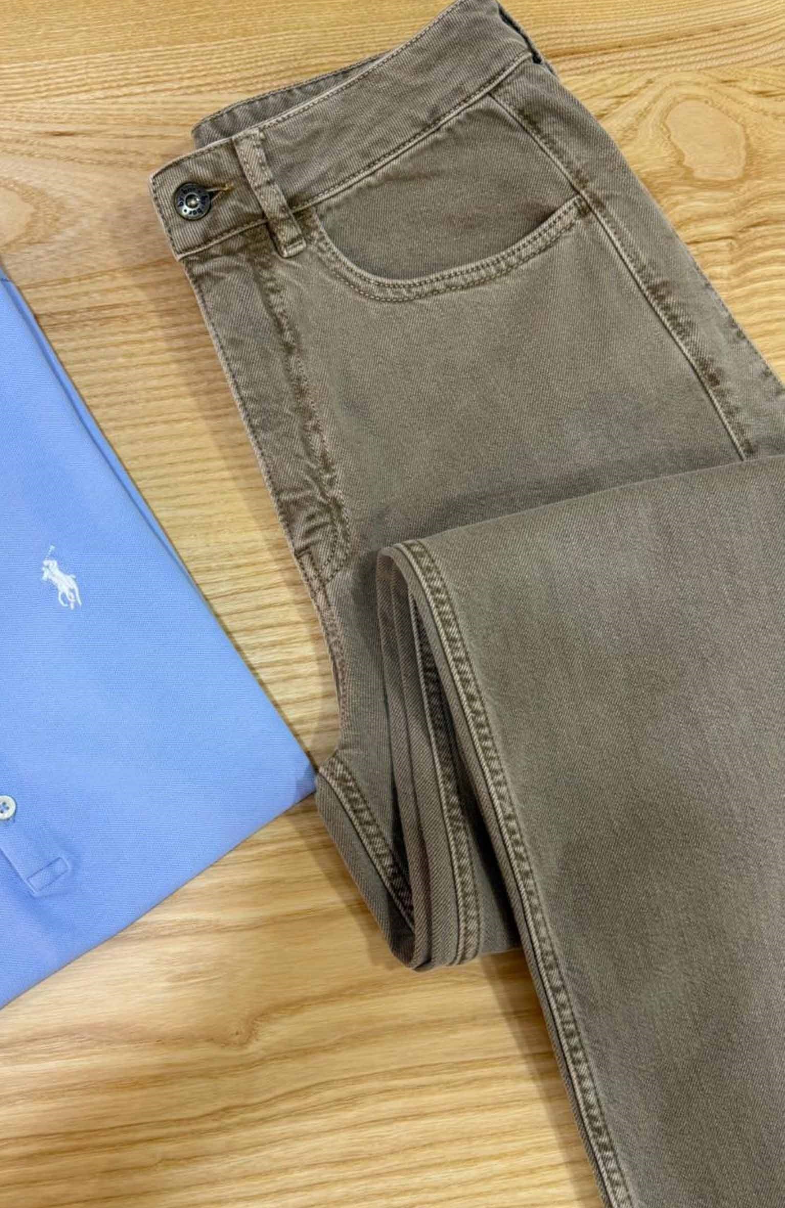 K4178 BYBR YANLARI DİKİŞ DETAYLI SÜTLÜ KAHVE PANTOLON