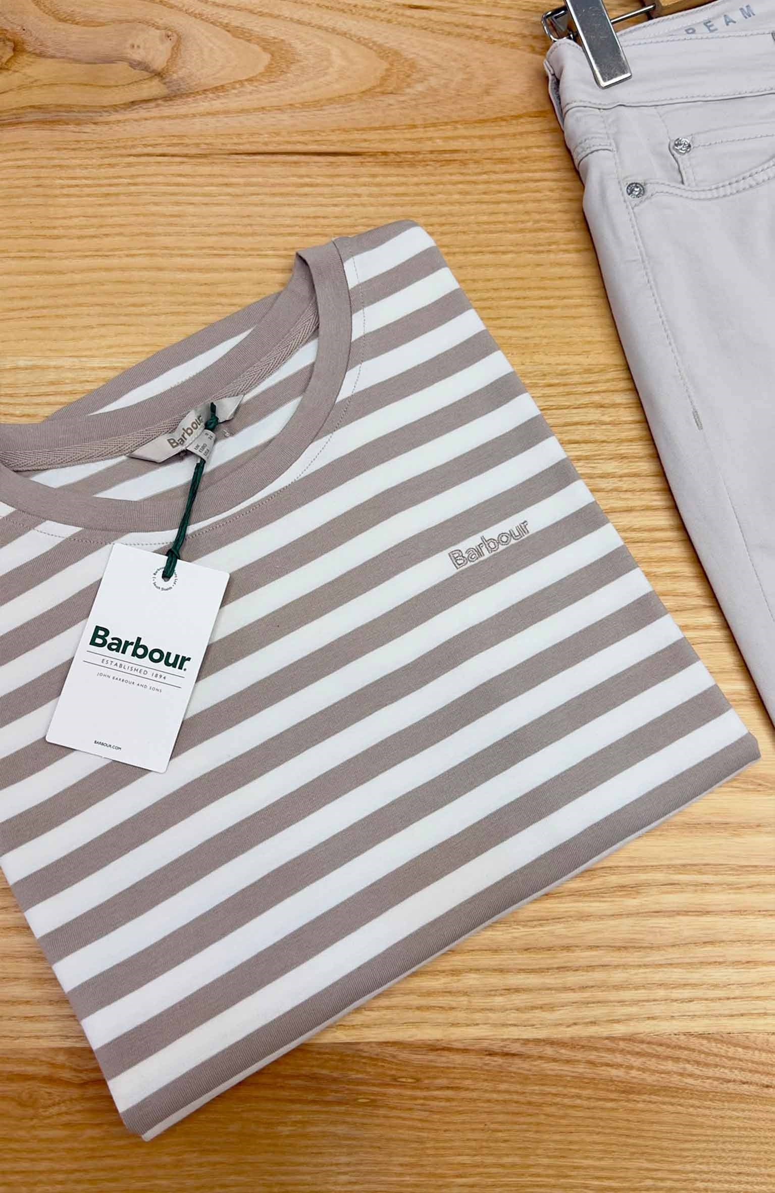 K4208 BRBR BEJ ÇİZGİLİ T-SHIRT